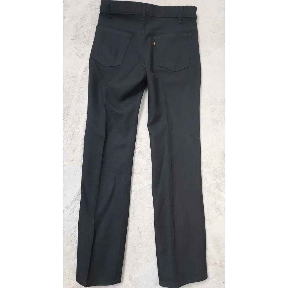 Vintage Levis Pants Men 31x32 Sta Prest Gold Tab Twill Black Polyester Straight